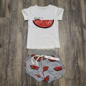 NEW Boutique Watermelon Outfit Shirt Bloomer Shorts Summer Time Size 4T-5T